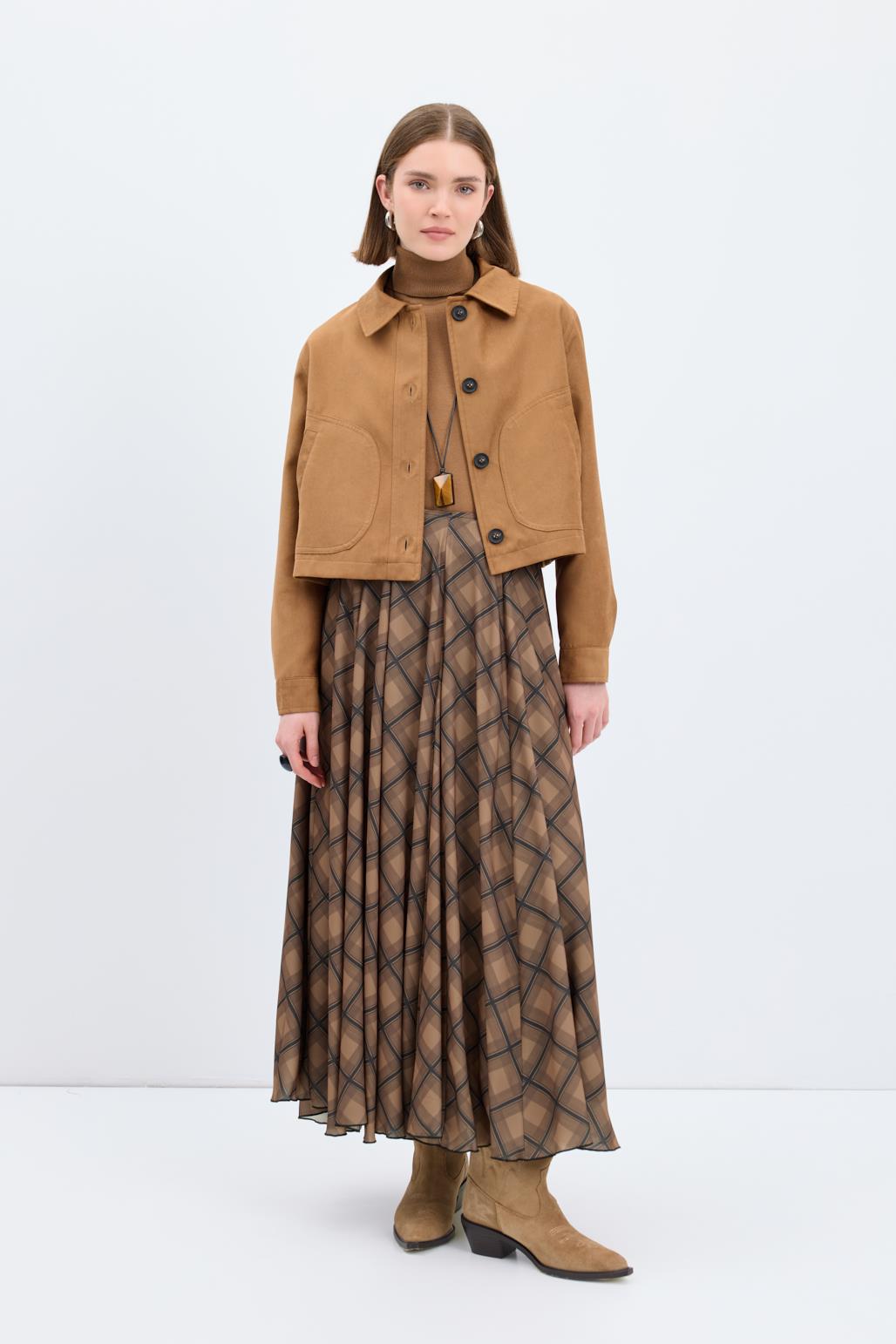 Kısa Süet Ceket Taba