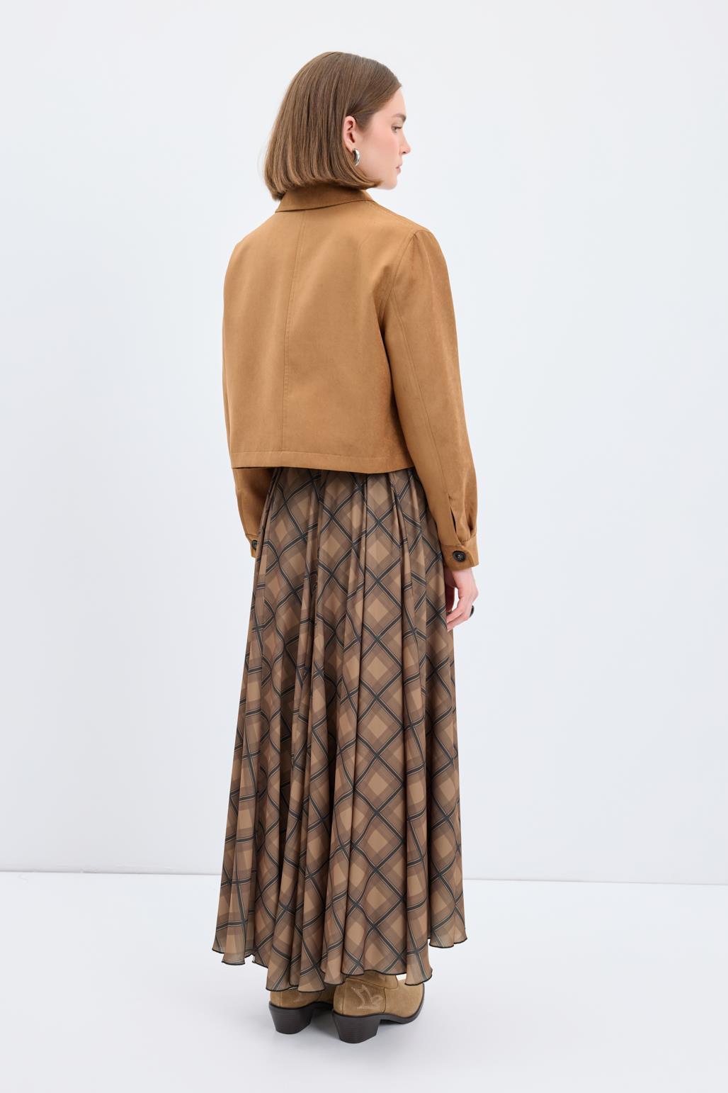 Kısa Süet Ceket Taba