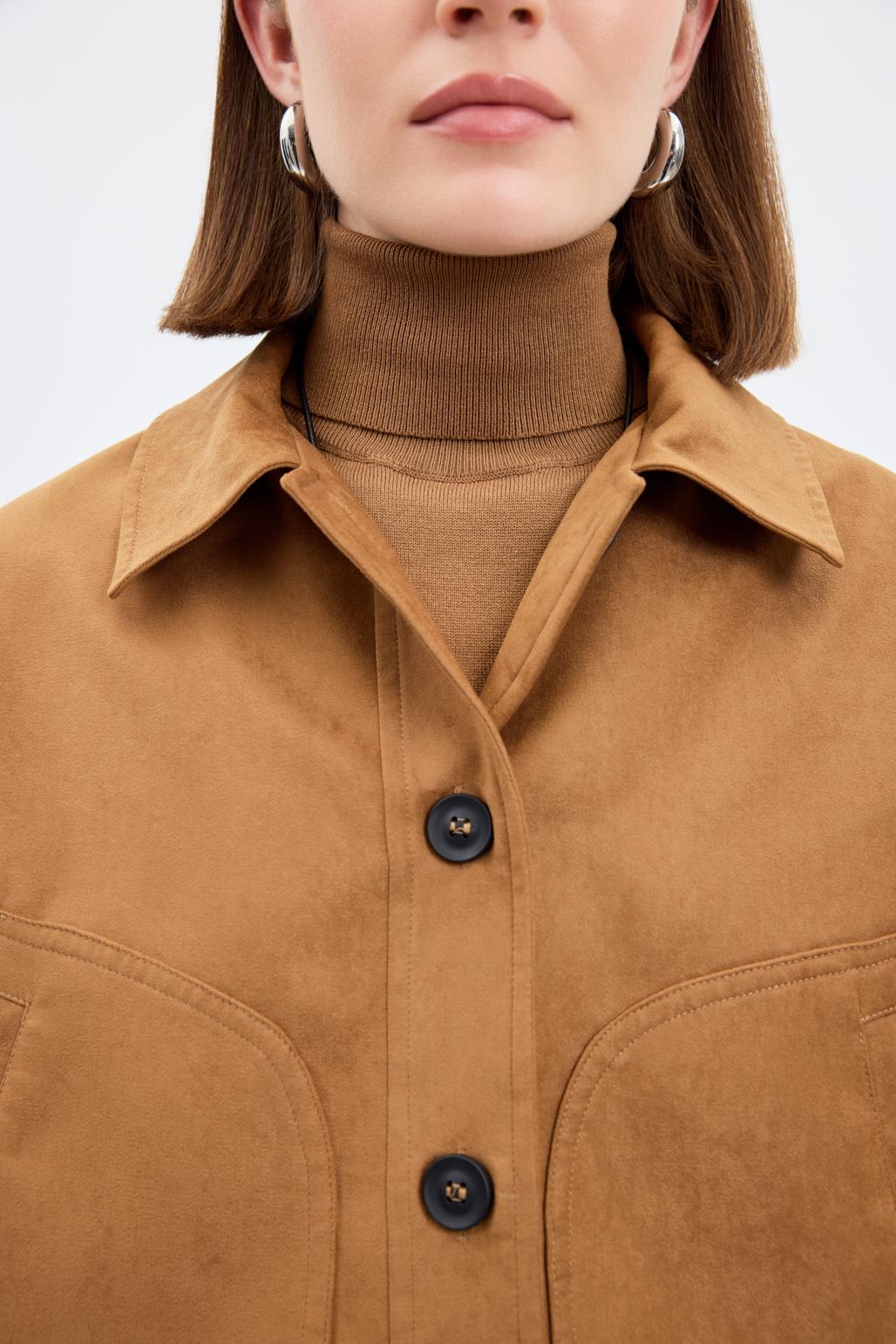 Kısa Süet Ceket Taba