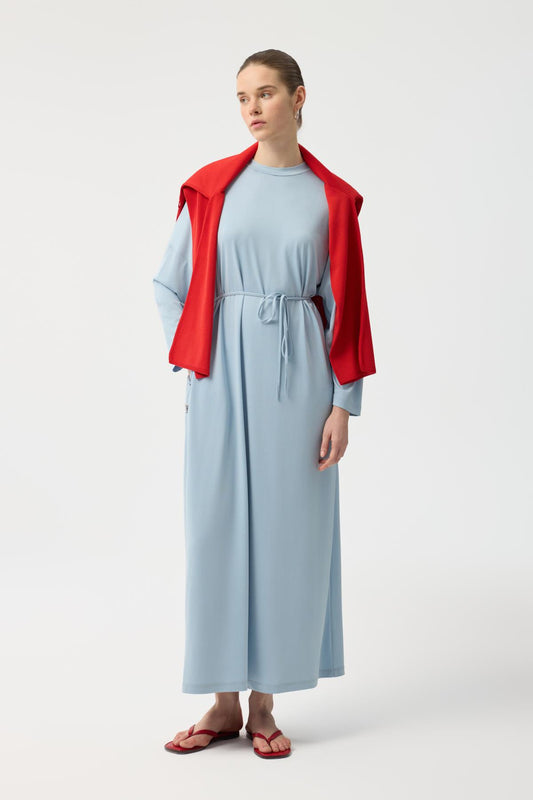 Modal Cupra Elbise Mavi