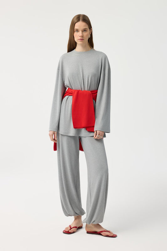 Modal Cupra Jogger Pantolon Takım Gri Melanj