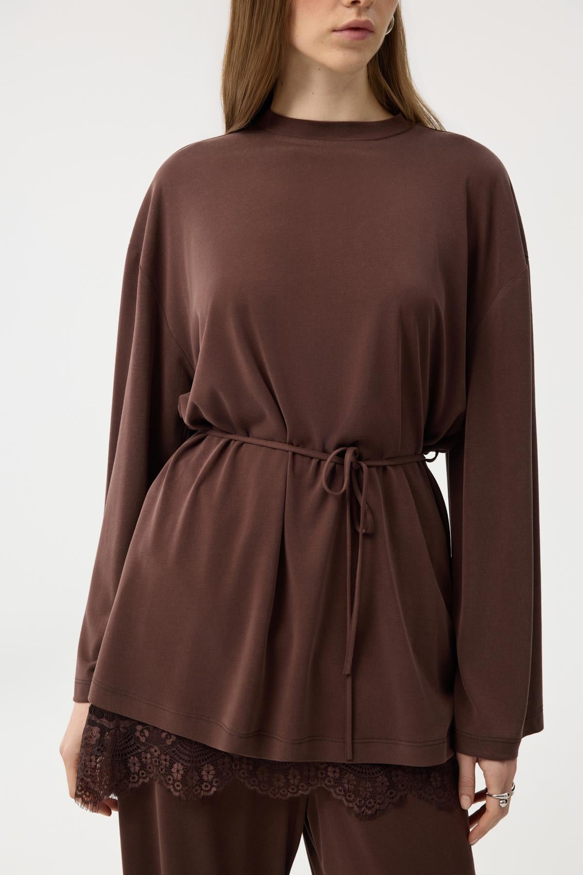 Modal Cupra Jogger Pantolon Takım Kahverengi