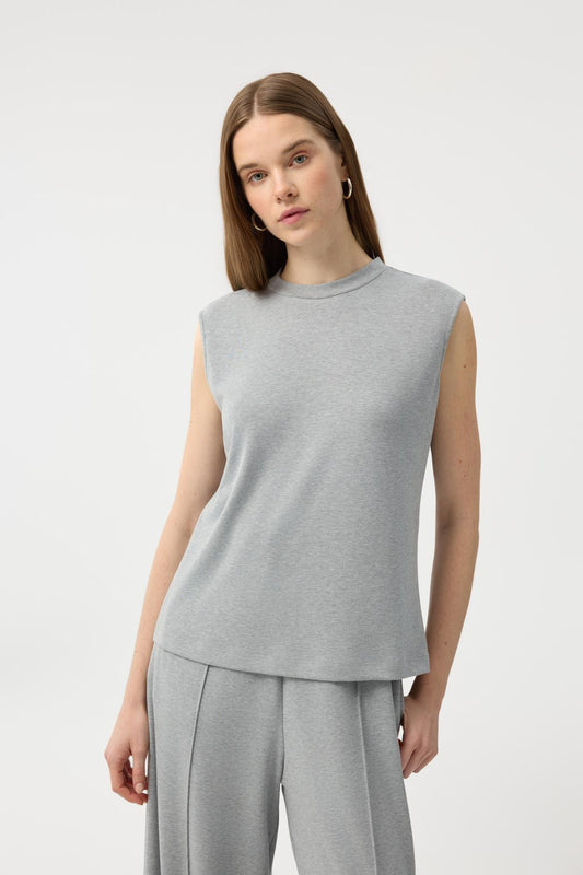 Modal Cupra Sıfır Kol Body Gri Melanj