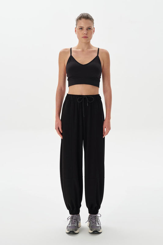 Modal Örme Extra Bol Jogger Pantolon Siyah