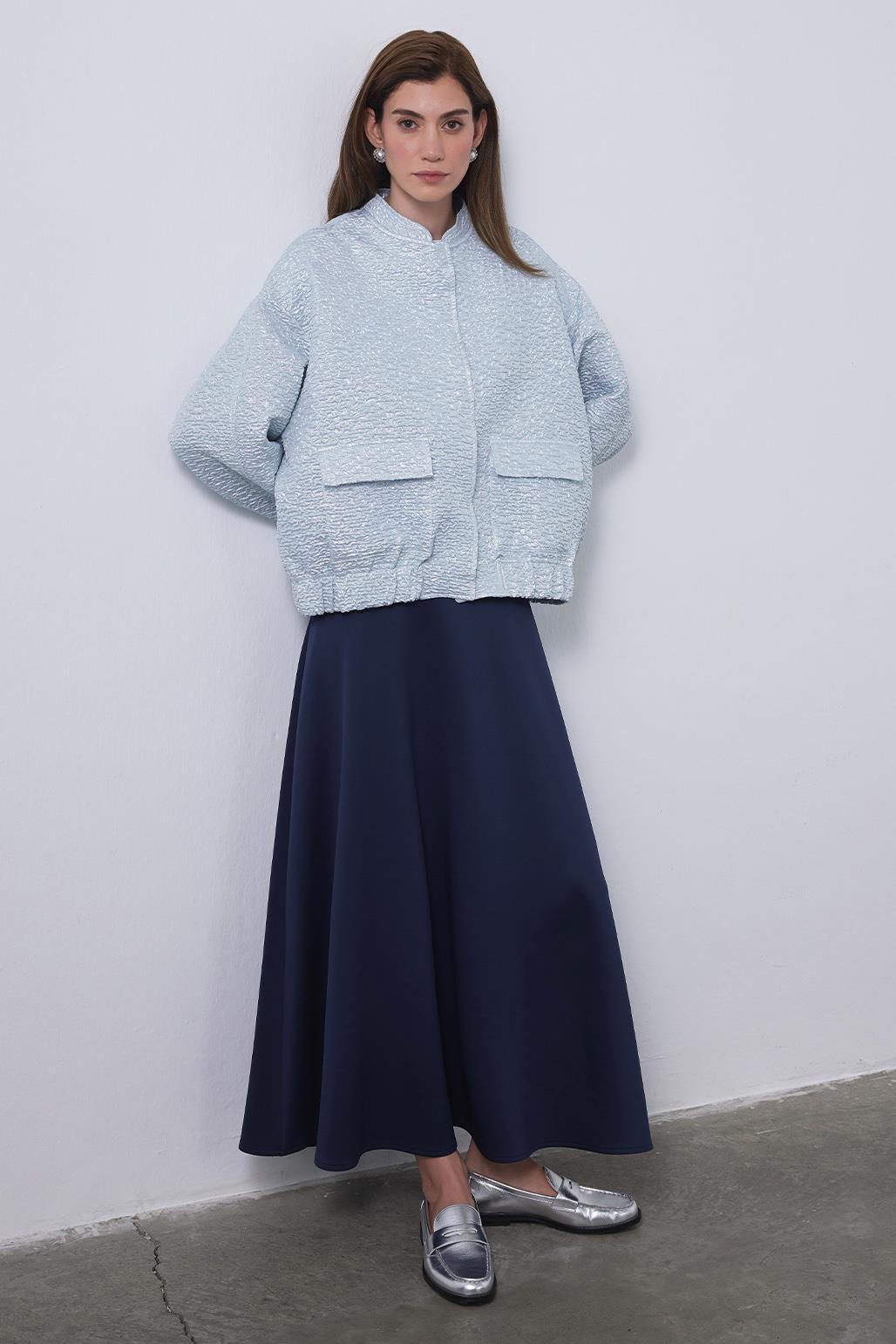 Niola Tafta Jakar Ceket Silver