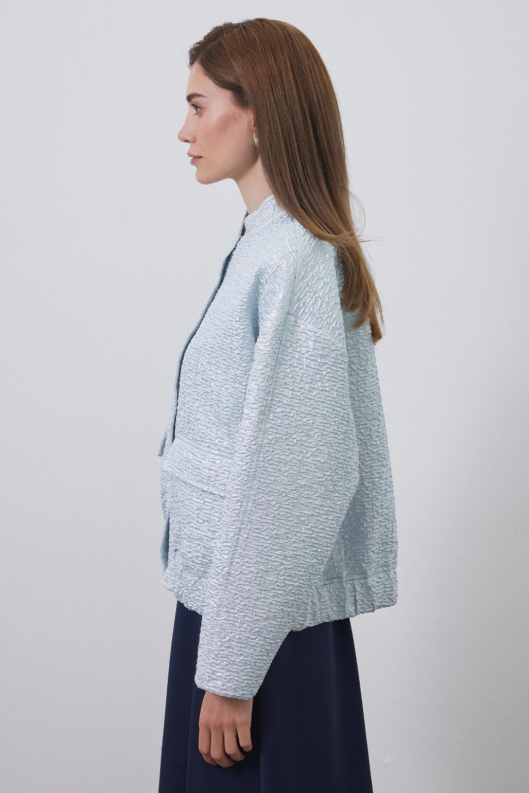 Niola Tafta Jakar Ceket Silver