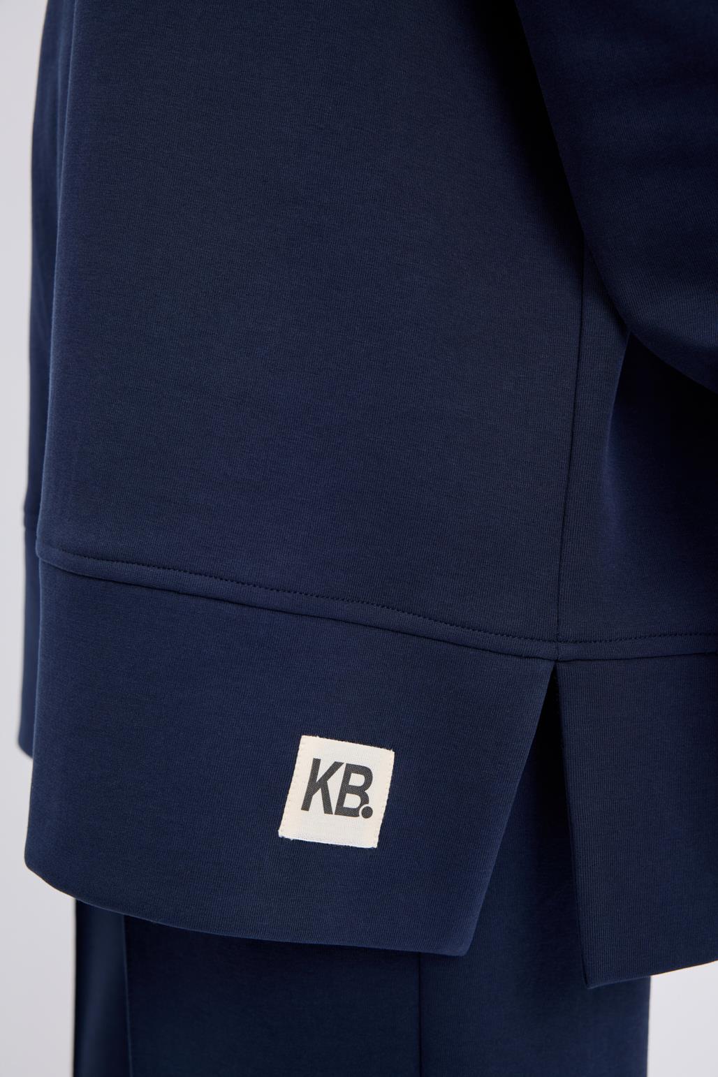Oversize Yandan Yırtmaçlı Sweatshirt Lacivert