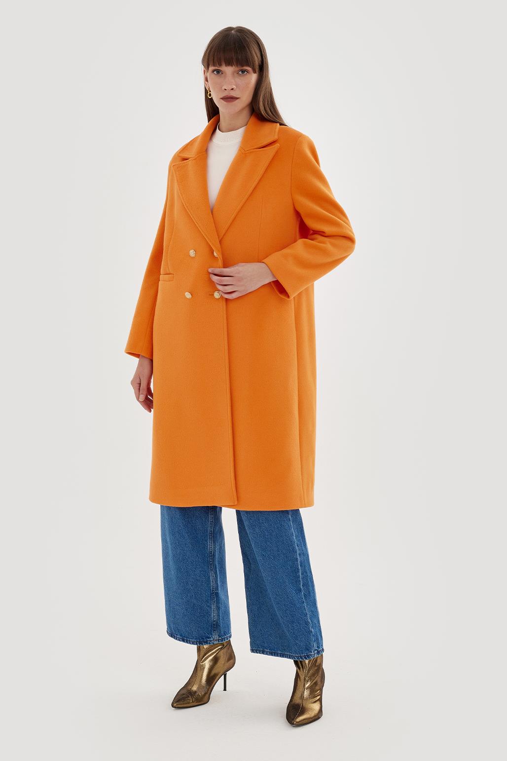 Pensli Kaşe Kaban Orange