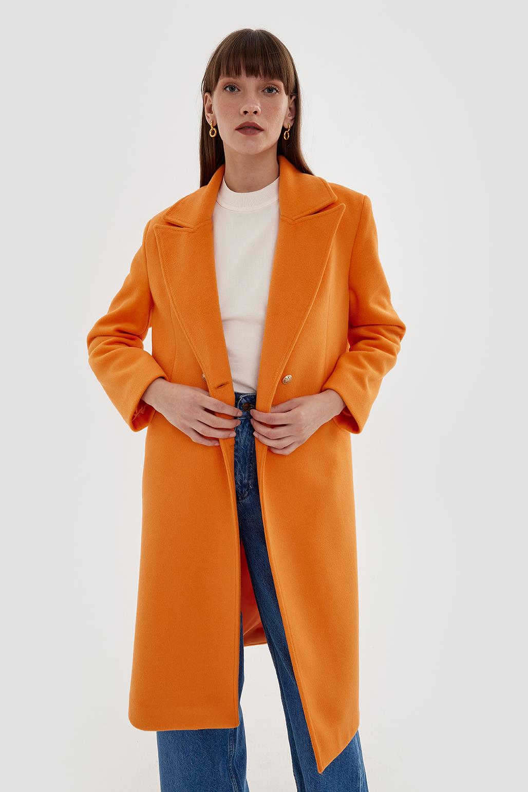 Pensli Kaşe Kaban Orange