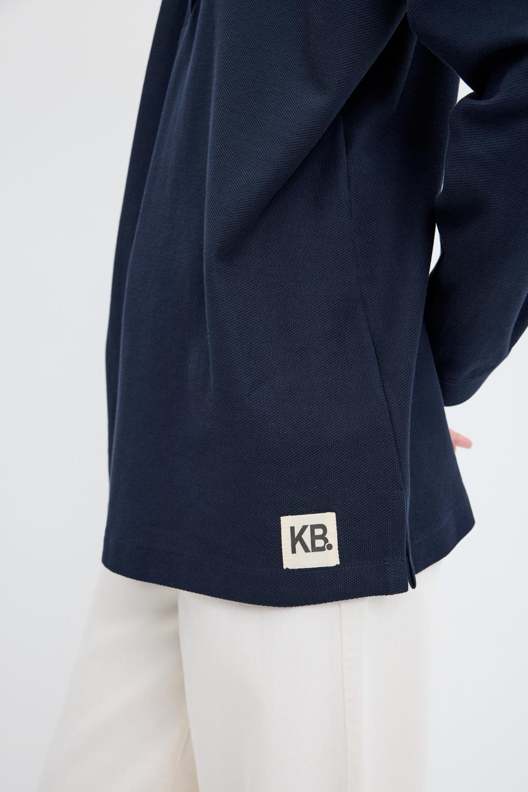 Polo Yaka Yandan Yırtmaçlı Sweatshirt Lacivert