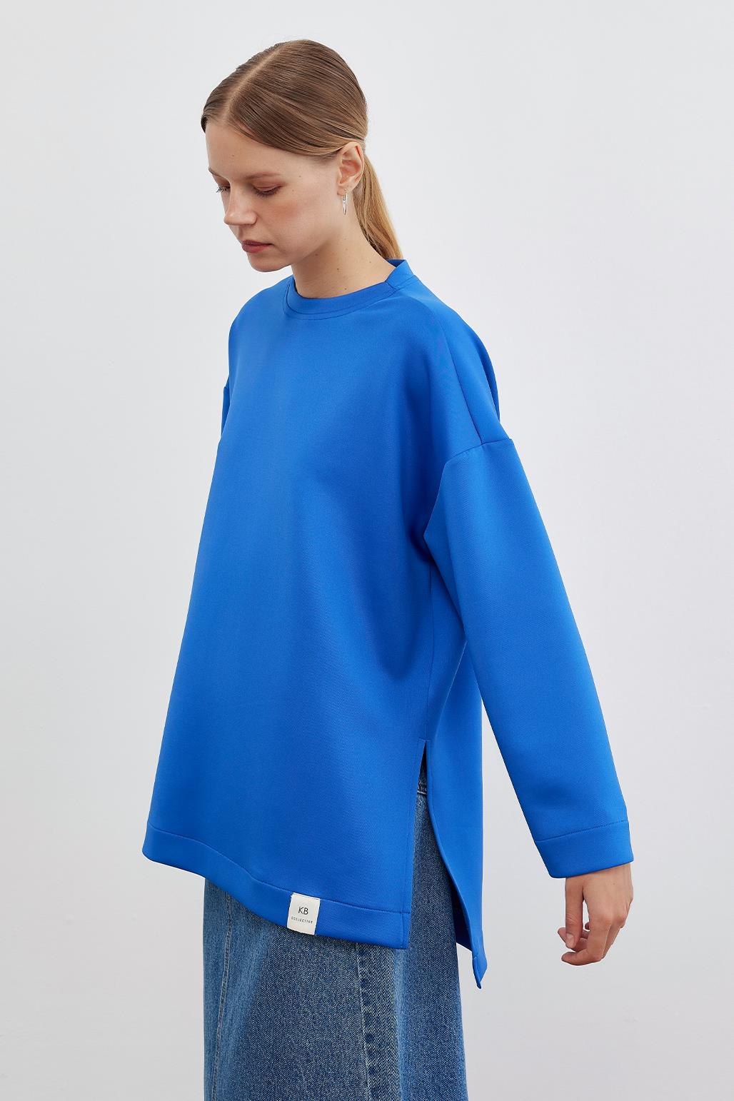 Puf Yırtmaçlı Sweatshırt Saks