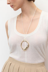 Soyut Metal Uçlu Kolye Gold