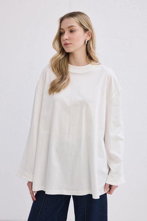 Vanille Pamuk Bluz Ekru