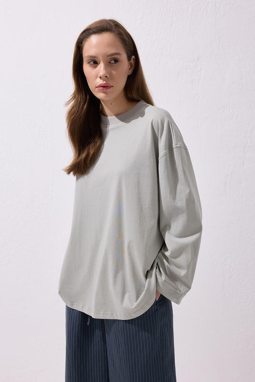 Vanille Pamuk Bluz Gri