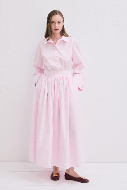 Vera Büzgülü Etek Pembe