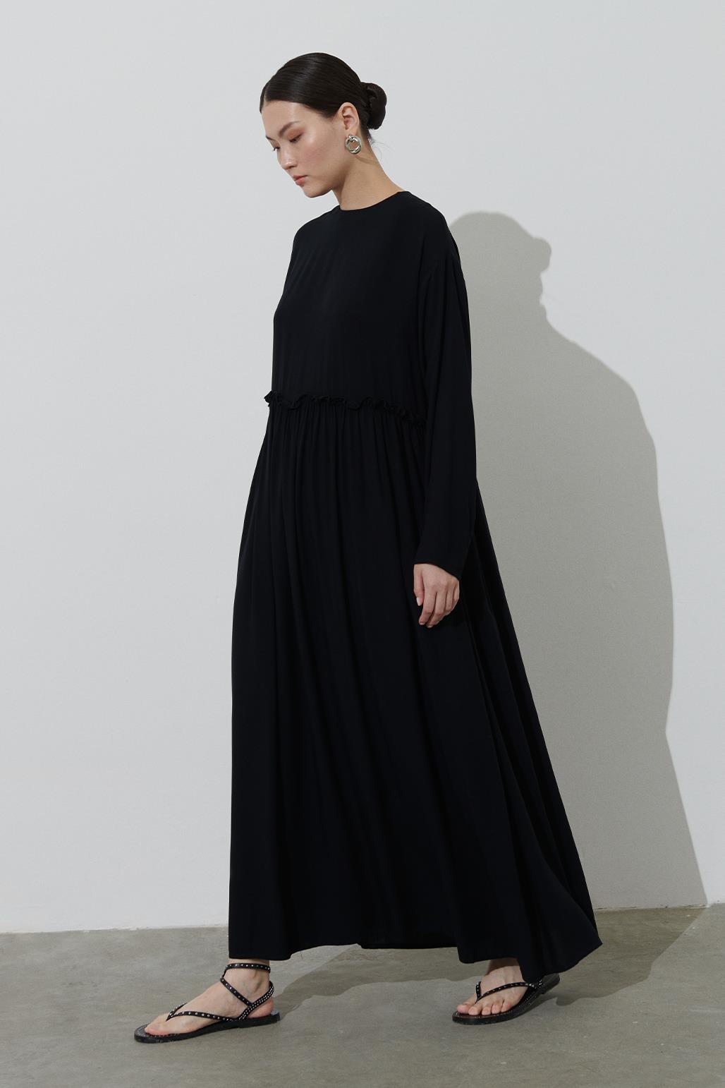 Vera Pamuk Elbise Siyah