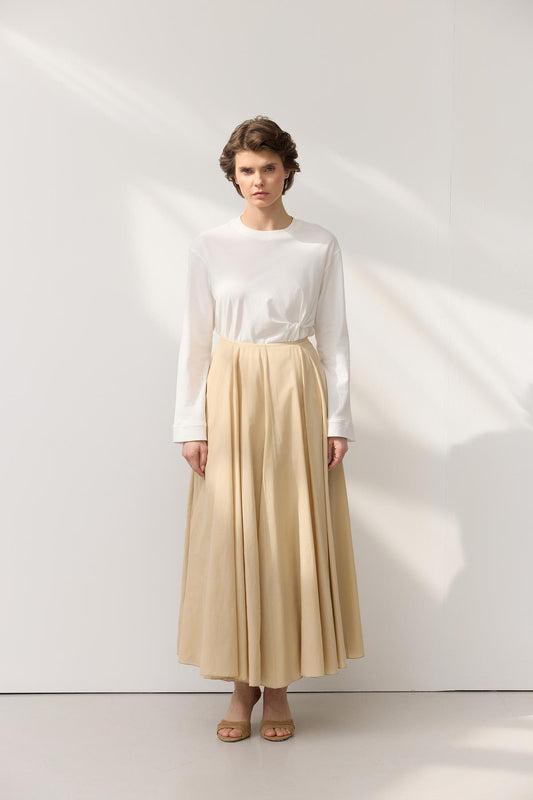 Vual Parçalı Etek Bej