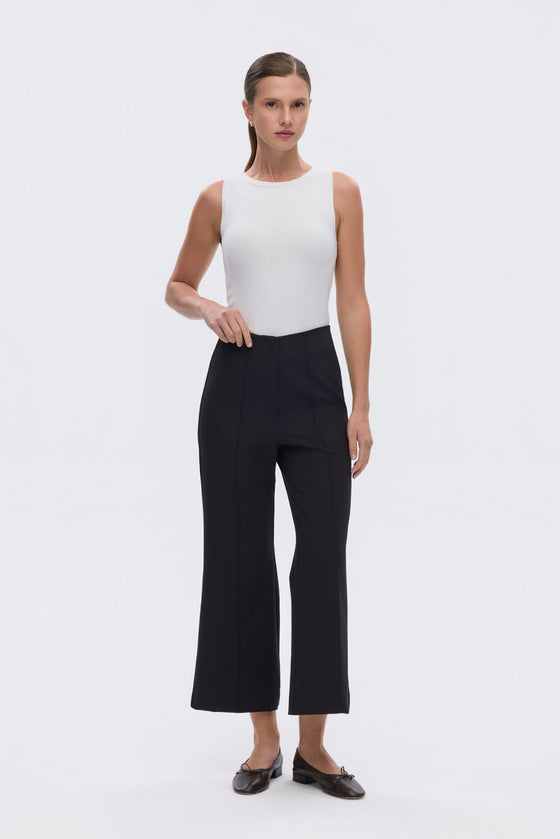 Yüksek Bel Fit Kesim Krep Pantolon Siyah